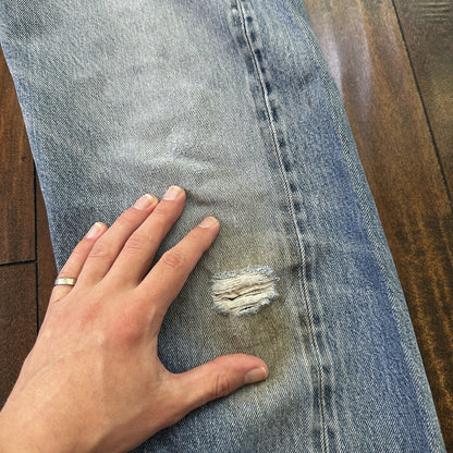 Levis Vintage 80s Redline Selvedge USA 501 XX Jeans Light Wash 33x36 Act 30x34