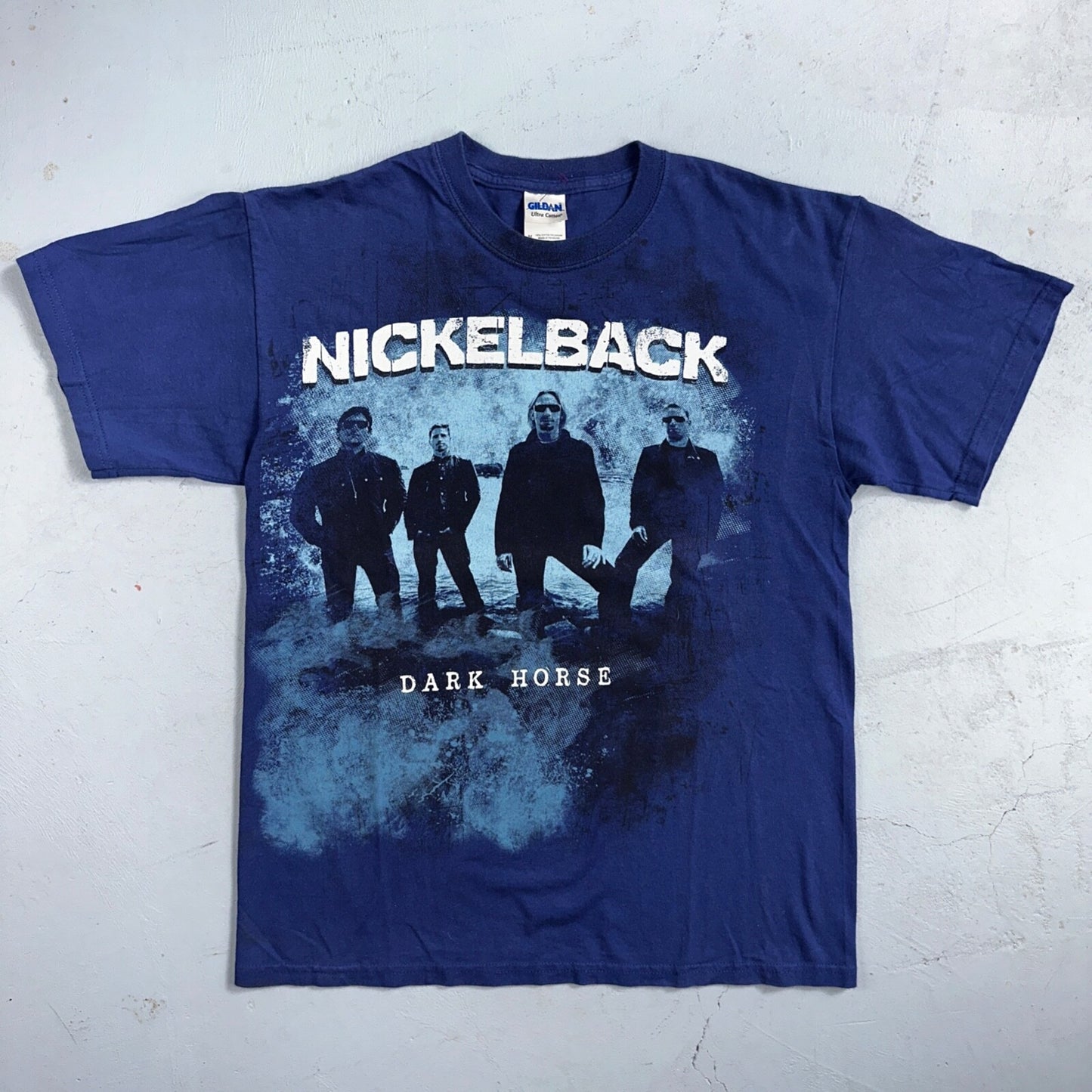 NICKELBACK Dark Horse 2008 Tour VTG Medium Blue Graphic Alt Rock T-Shirt