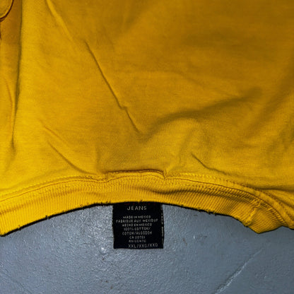 Tommy Hilfiger Jeans VTG T Shirt 90s Y2K Yellow Basic Big Logo Artist Music Band