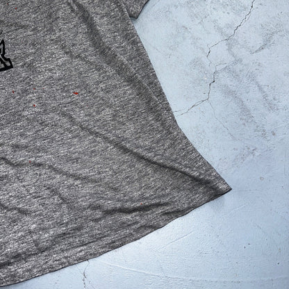 Rouge River Run V Neck Gray VTG T Shirt 80s Single Stitch Cars Graphic Rare Cool