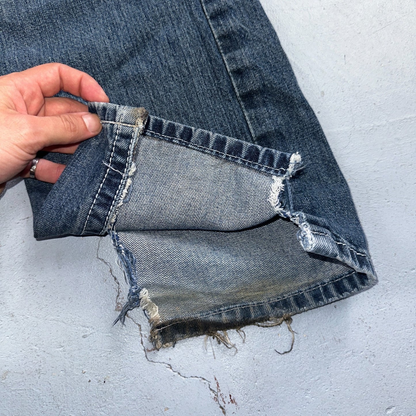 Ariat Jeans Mens 30 X 34 Blue Denim Rebar M4 Relaxed Boot Cut Workwear Country