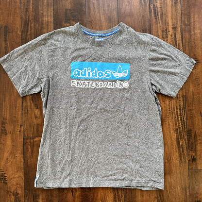 Adidas RARE Skateboarding Vintage Style T Shirt grey Skateboard Sports Trail Rap
