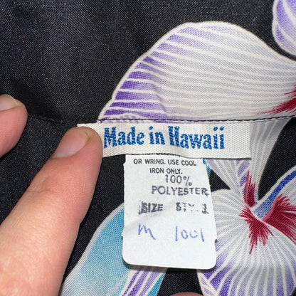 Hawaiian VTG Shirt Crop Rockabilly Floral Multi Color Robe 60s 70s Disco Hawaii