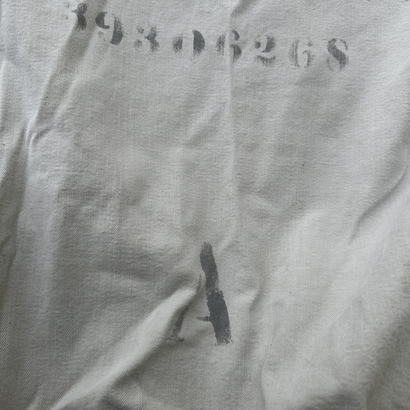 VTG WWII Canvas Garment Laundry Bag Rare Military Denim 1940s 40s 50s Stencil