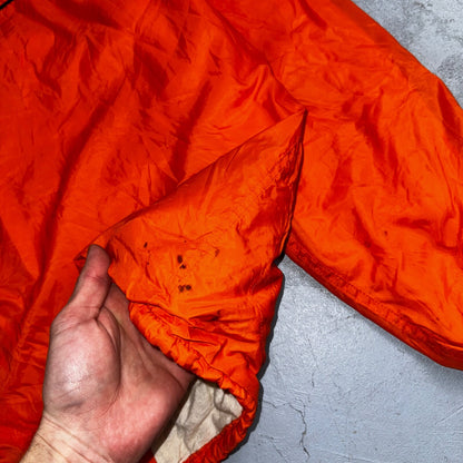 Vintage Indians Coach Starter Satin Jacket Nylon 80s Orange Chainstitch Pat