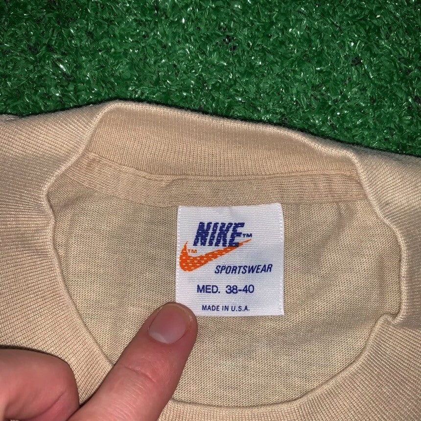 Vintage Nike T Shirt USA Rare Single Stitch Soccer Sports 70s 80s Running Geisha