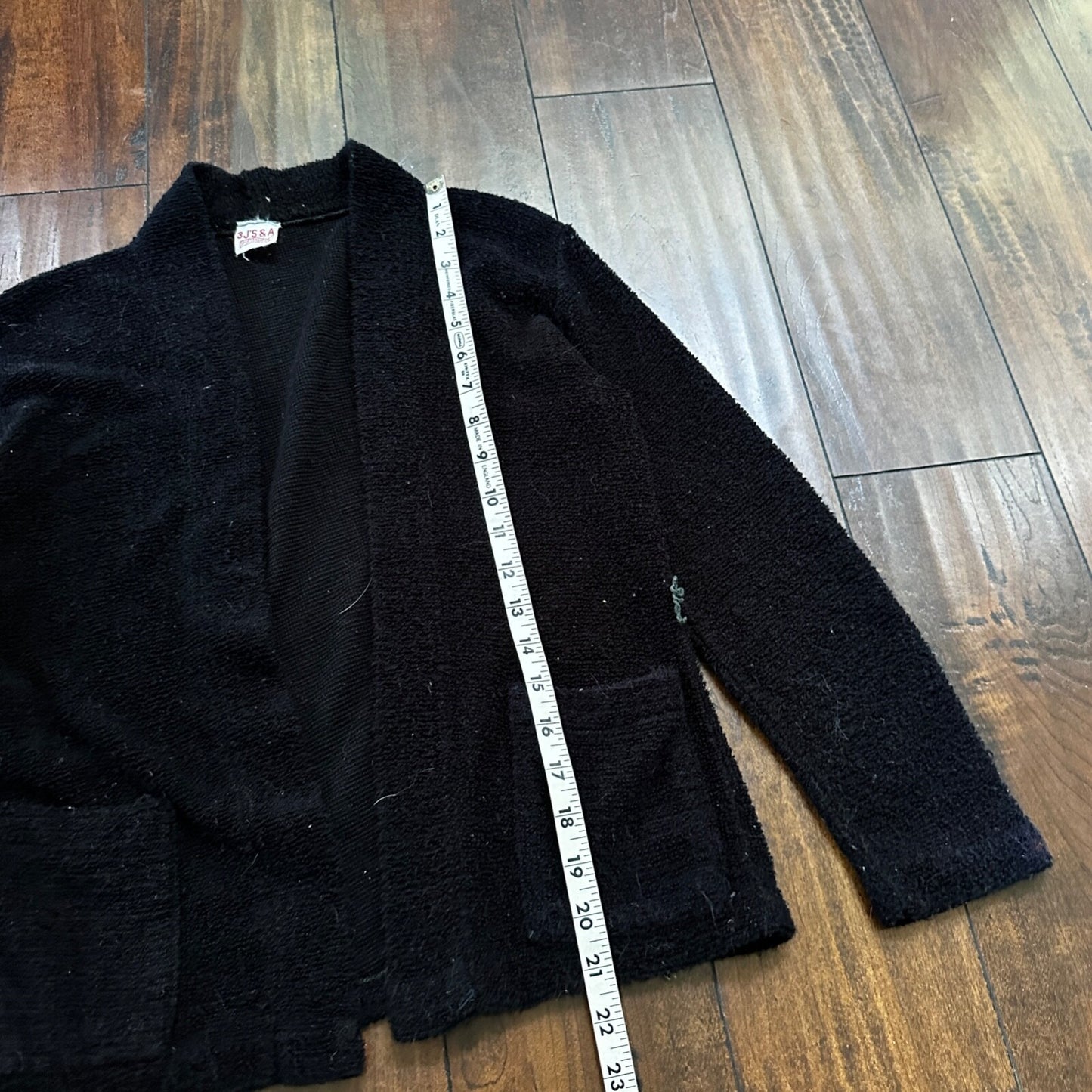 Vintage 60's Full Fashioned Acrylic Knit Cardigan Sweater Black Woman Size Small