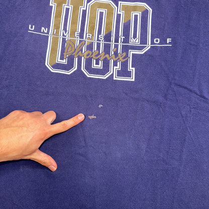 Phoenix University USA UOP Y2K VTG T Shirt Navy Champion Style College Preppy