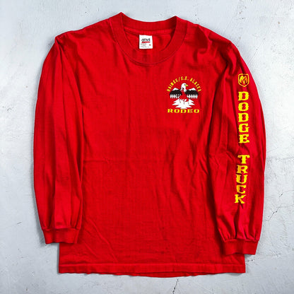 Anvil Dodge Truck 90s USA VTG T Shirt Single Stitch Red Long Sleeve Car Graphic