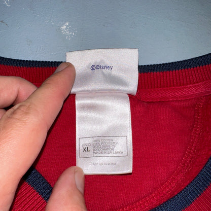 Disney Mickey Mouse VTG Sweatshirt Size XL Red Crewneck Disneyland USA 90s