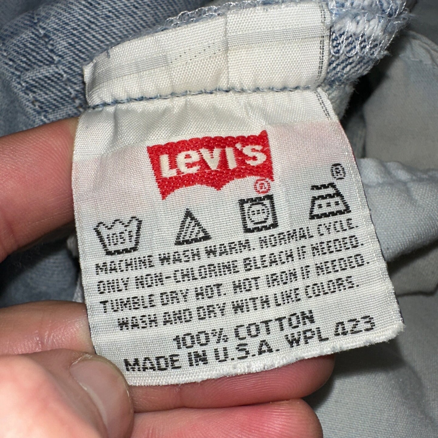 Levis 501 Vintage 90s USA XX Straight Leg Jeans Blue Light Wash 34x34 Act 32x33