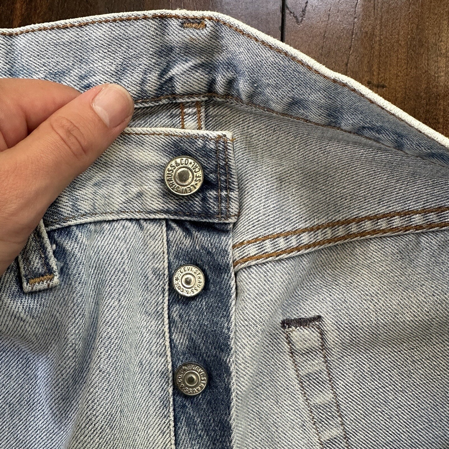 Levis Vintage 80s Redline Selvedge USA 501 XX Jeans Light Wash 34x36 Act 32x31