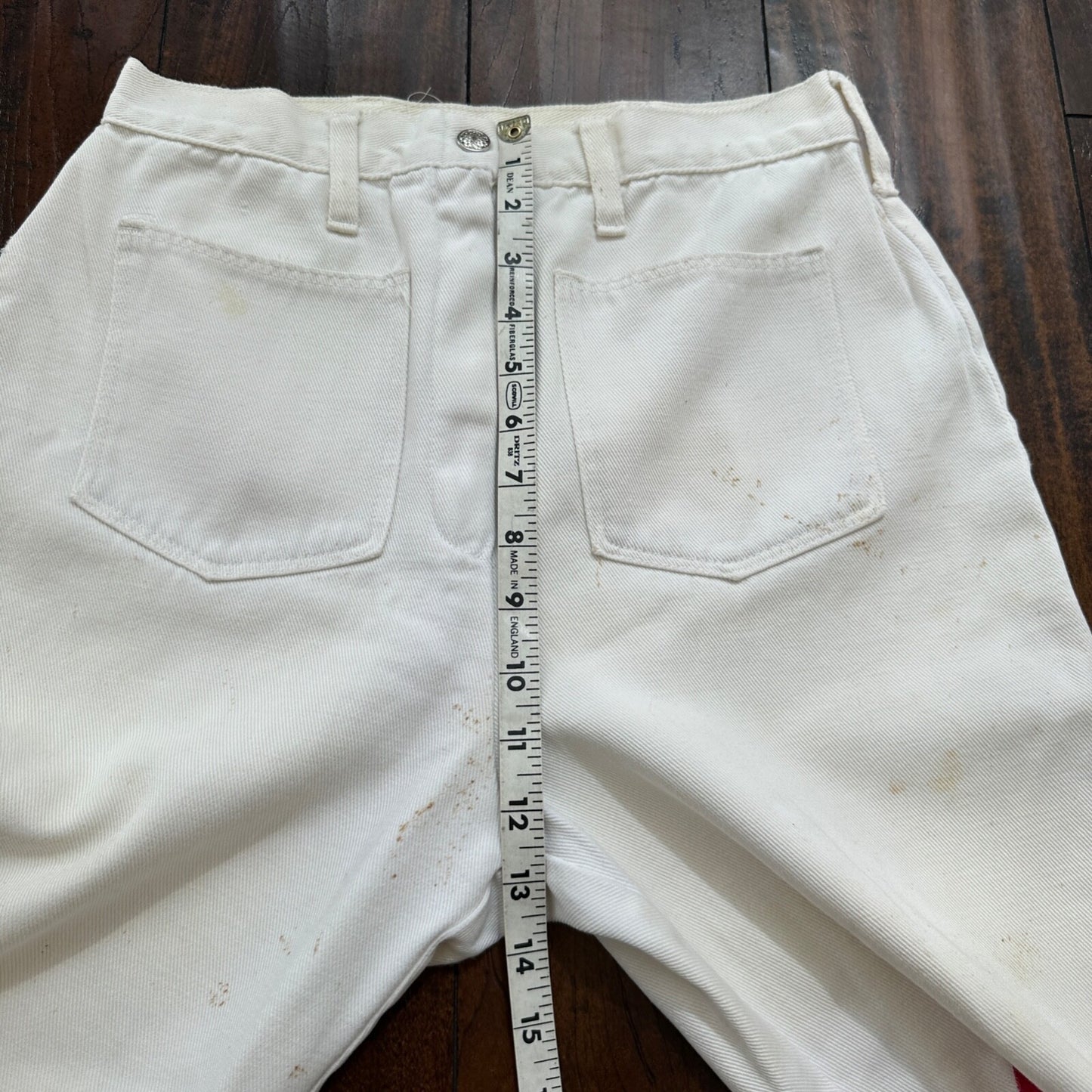 VTG 1960s Rockabilly 26x27 USA Hand Drawn Political No Nukes White Art Pants 60s