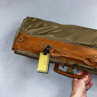 VTG Hartmann Garment Suit Bag Carry On Leather & Nylon 25x40 Luggage Hang up