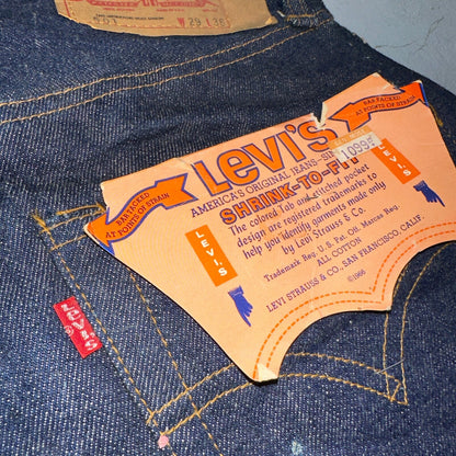 Levis 501 VTG 70s SS Deadstock Redline Selvedge Jeans XX 1966 29x36 Rare Dark DS