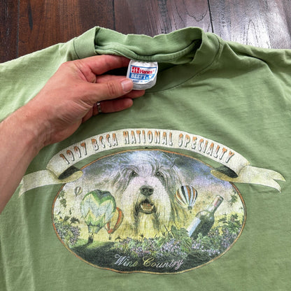 Dogs Love Green Vintage T Shirt Wine Country Oregon Animals Love Cute Hanes 90s