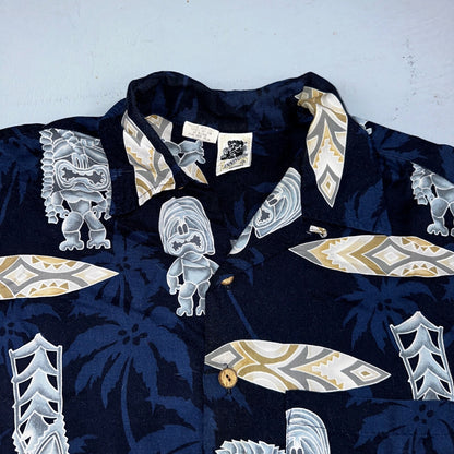 Vintage 90s Kennington Ltd. California Hawaiian Shirt All Over Print Floral Sz L