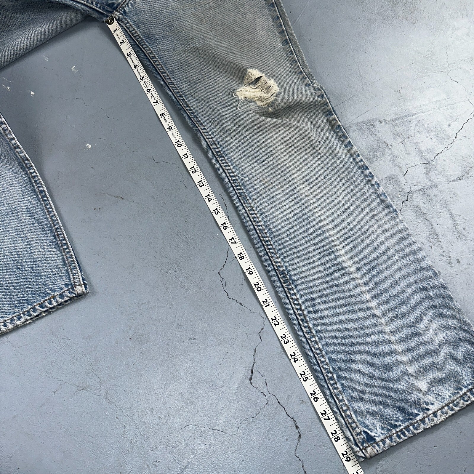 Levis 517 Vintage 80s USA Orange Tab Bootcut Flare Blue Worn Jeans Act 32x29