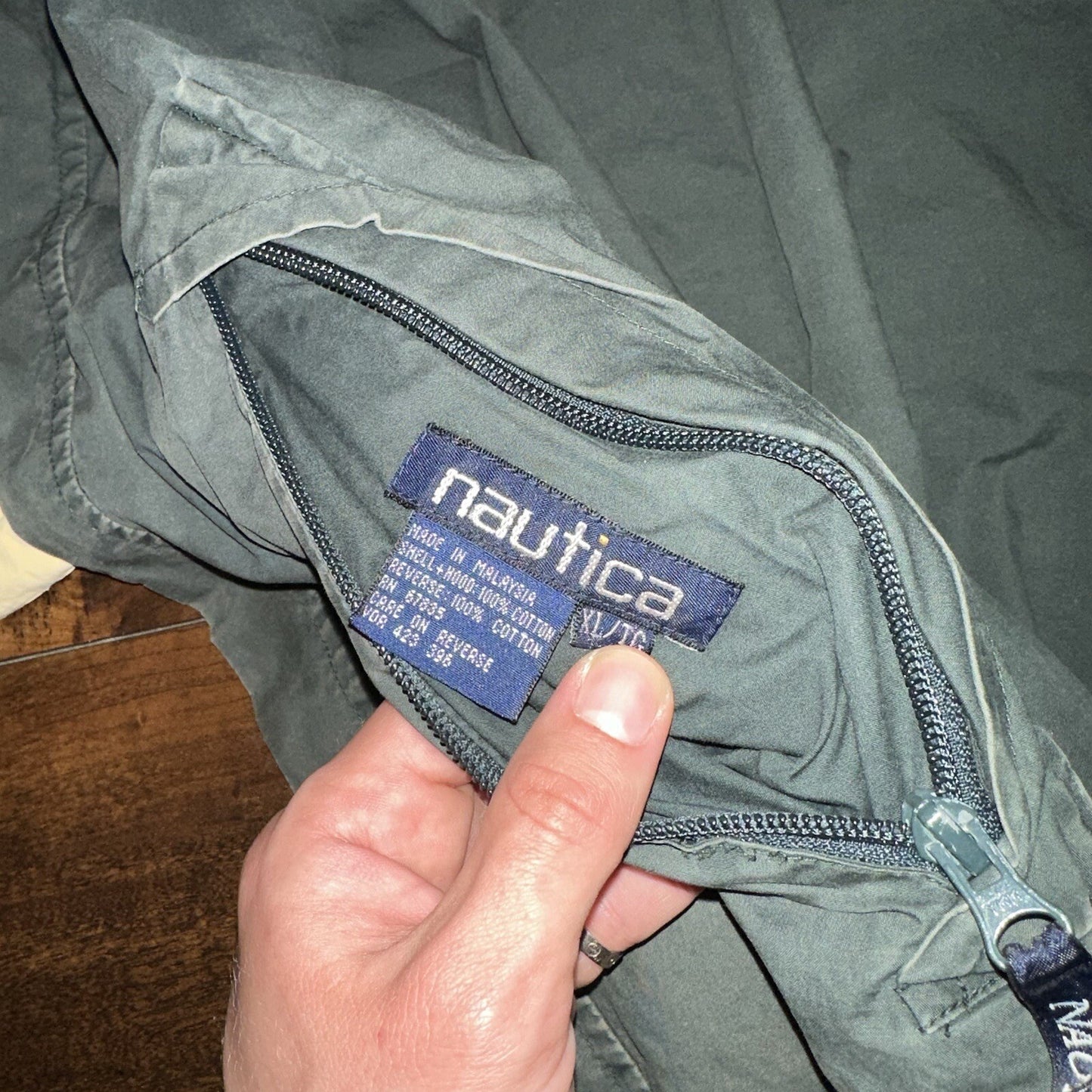 VTG 90s Nautica Reversible 90s Green Sport Jacket XL Green White Colorblock Sail