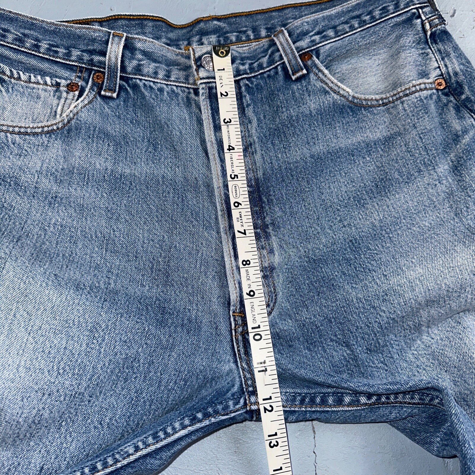 Levis 501 Vintage 90s USA XX Straight Leg Jeans Blue Light Wash 38x32 Act 34x28