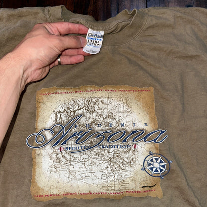 Arizona USA West Coast Vintage T Shirt Gildan Y2K Compass Travel Phoenix 2XL