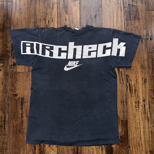 Nike Vintage T Shirt Mens XL AIR CHECK Rap Jordan Music Flight Track Sneakers