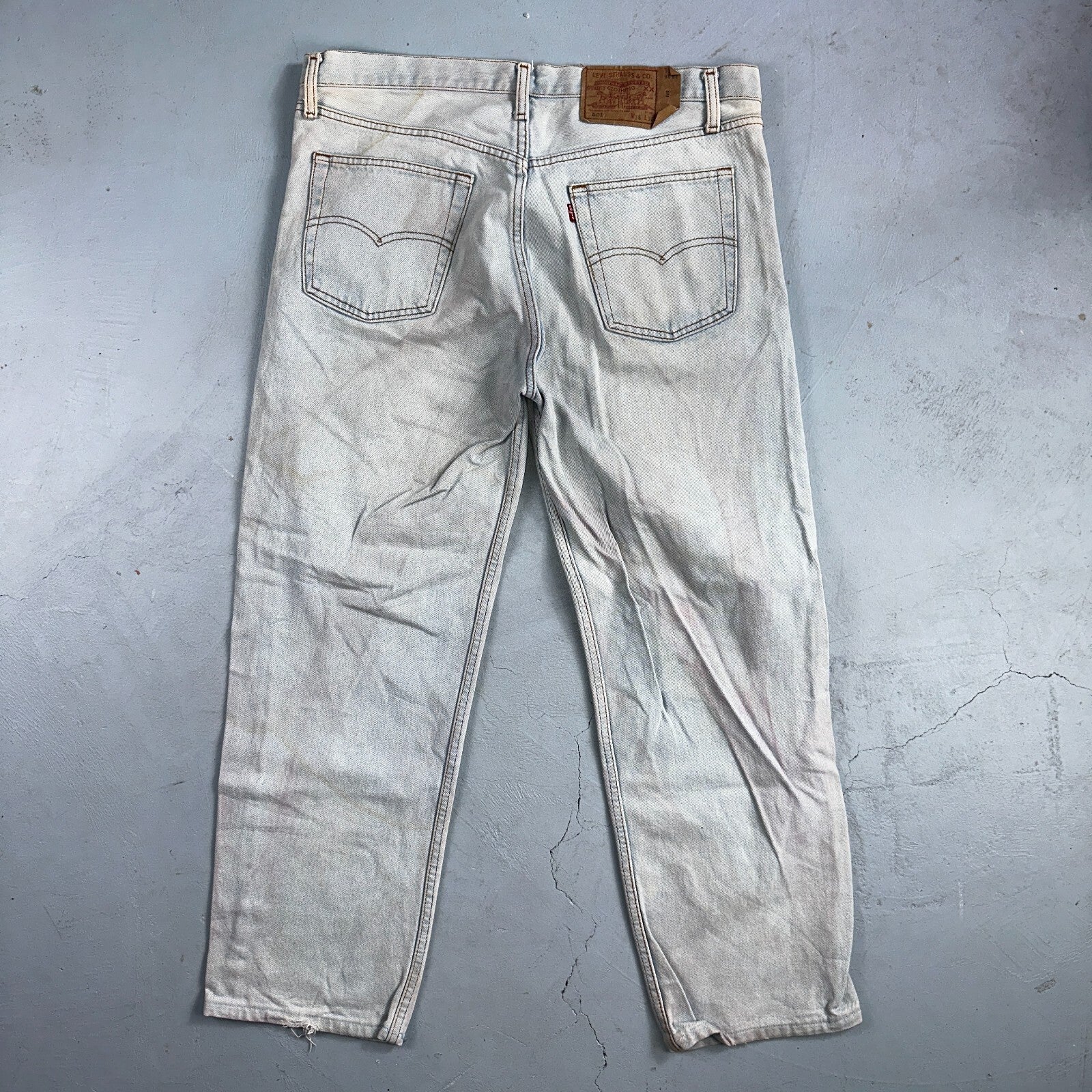 Levis 501 Vintage 90s Europe XX Straight Leg Jeans Light Wash 38x36 Act 35x27