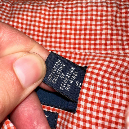 Ralph Lauren XL Red Gingham Button Down Shirt Classic Fit Long Sleeve VTG