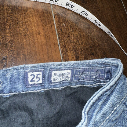 MISS ME RHINESTONE POCKET JE533OE2R EASY BOOT WOMEN'S JEANS 25 VTG PAINT Y2K