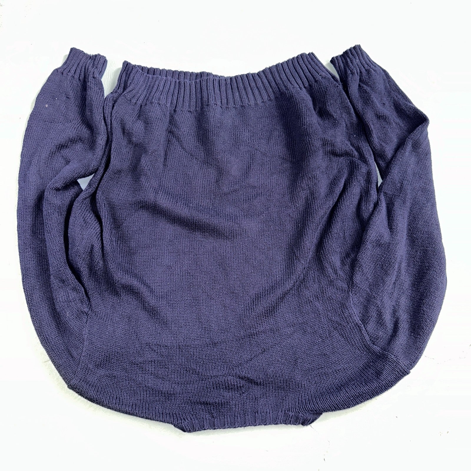 Polo Ralph Lauren Knit Crew Neck Sweater Blue Long Sleeve VTG 90s Cotton Size L