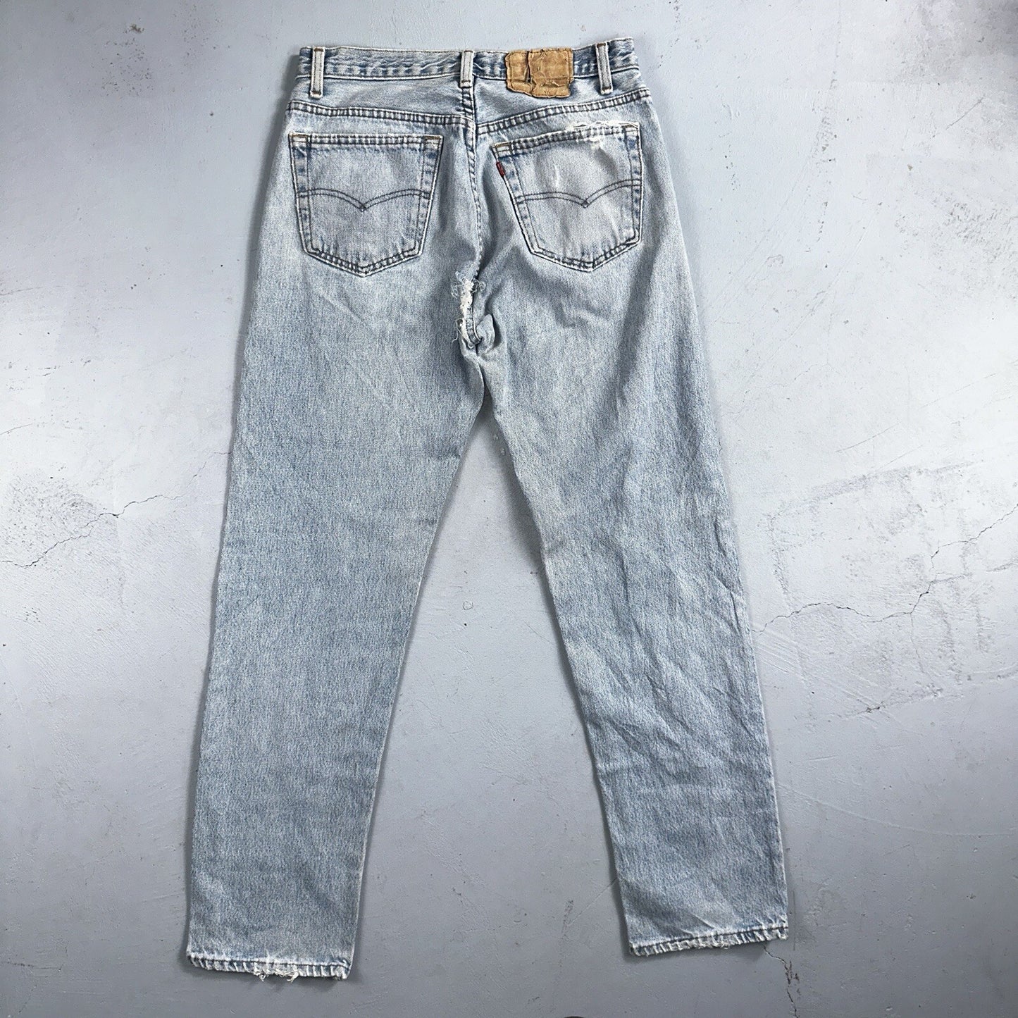 Levis 501 Vintage 90s Straight Leg Jeans 32x30 80s Light Wash Act 28x30 Thrashed