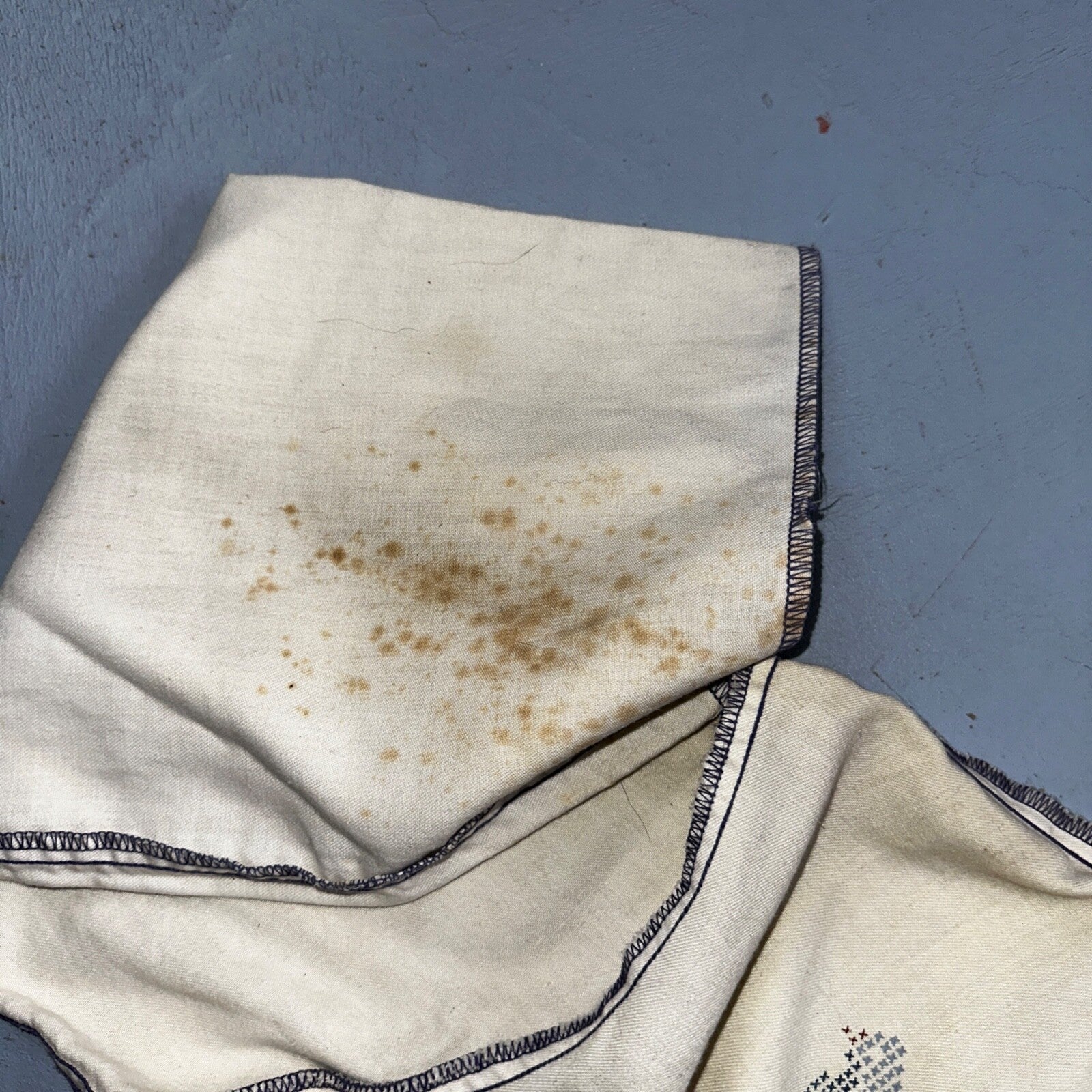 VTG 70s Kennington Cool Breeze Bird Linen Beach Shirt Sheer Unisex Stained