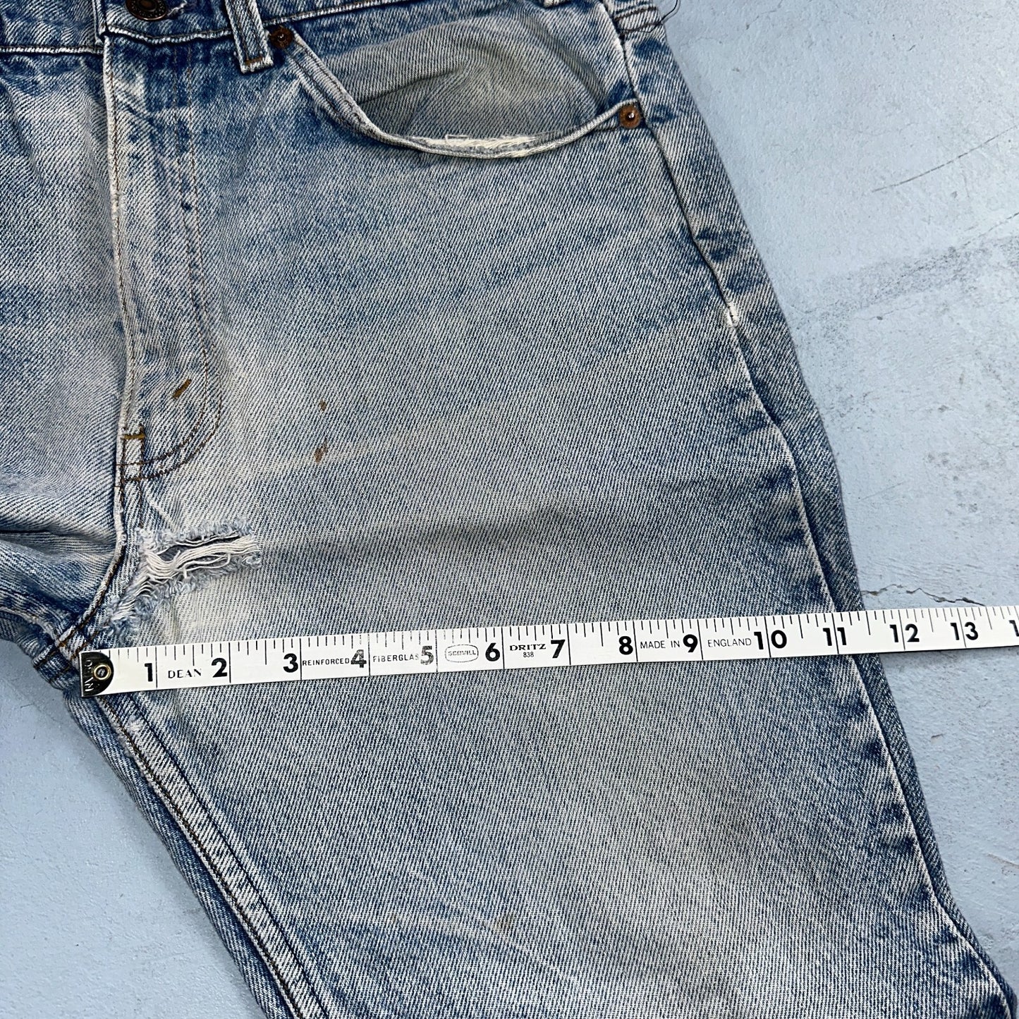 Levis 517 Vintage 80s USA Orange Tab Bootcut Flare Blue Worn Jeans Act 32x27