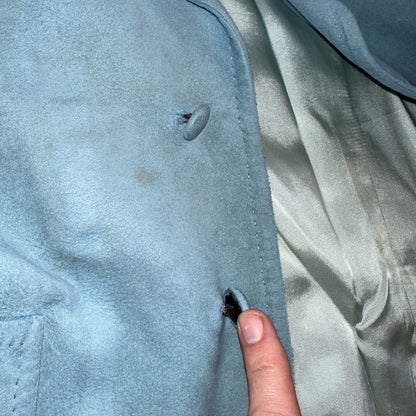 VTG Mens Suit 42 Jacket Sport Coat Rockabilly 60s 70s Suede Blue Disco Lebaron