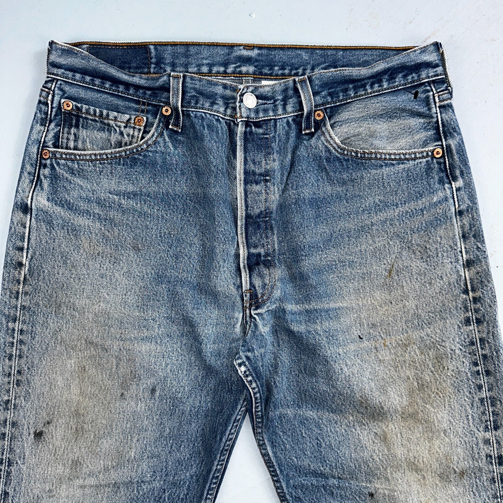 Levis 501 Vintage 90s XX Straight Leg Jeans Y2K Blue Med Wash 36x38 Act 34x33