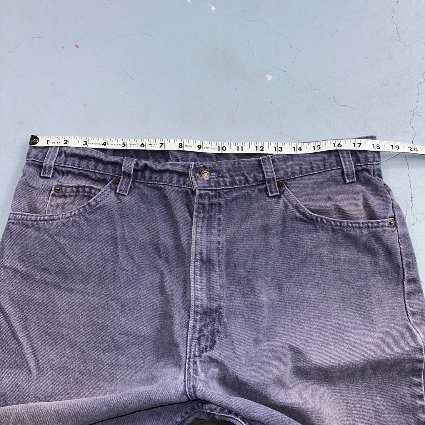 Levis 550 VTG Denim Shorts Mens 38 Purple Wash 1990s Orange Tab 90s 501