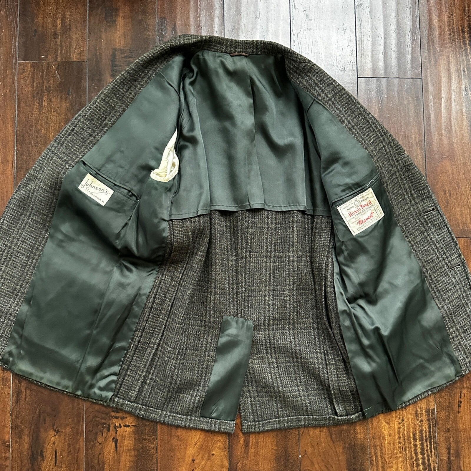 VTG Harris Tweed Sport Coat Mens 42 Scottish Wool Blazer Button Cricketer 70s