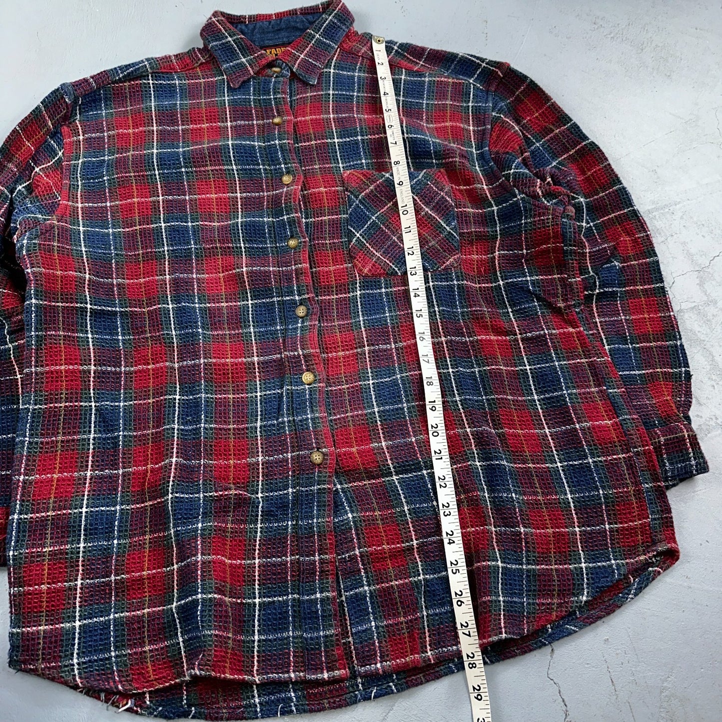 VTG 90s Faded Glory Womens Size L Plaid Long Sleeve Button Up Collar Shirt 1990s