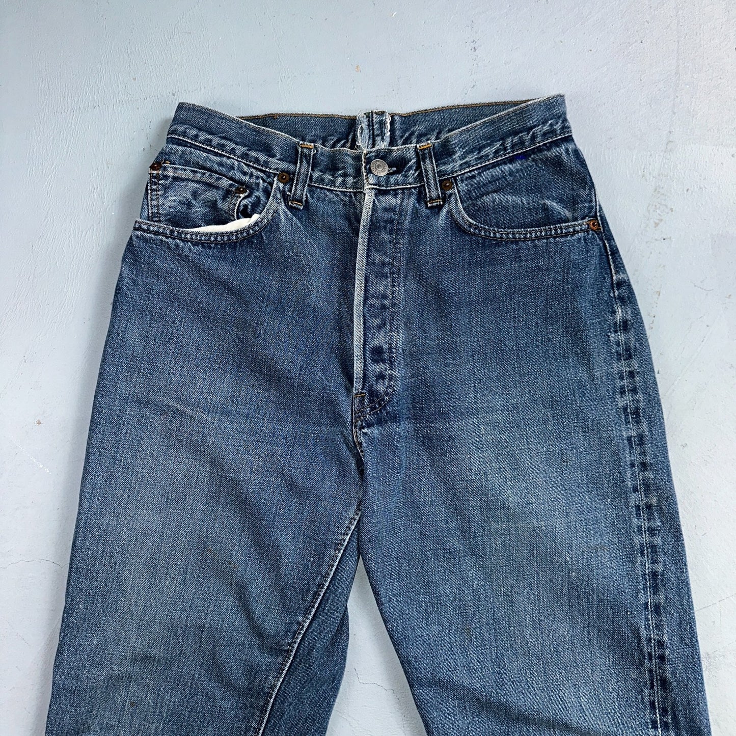 Levis 501 VTG 70s SS Redline Selvedge Jeans XX Med Wash 27x31 Tailored Altered