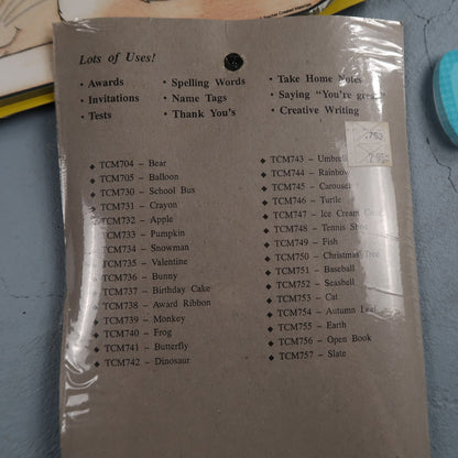 Vintage Carson Dellosa Teachers Note Pads Sleeping Kitty Cat Cute Post It 90s