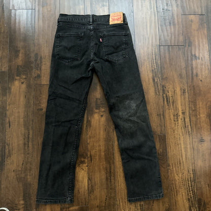 Levis 514 Straight Leg Jeans Men's 33x32 Mid Rise Slim Denim Black 30x29 Vtg