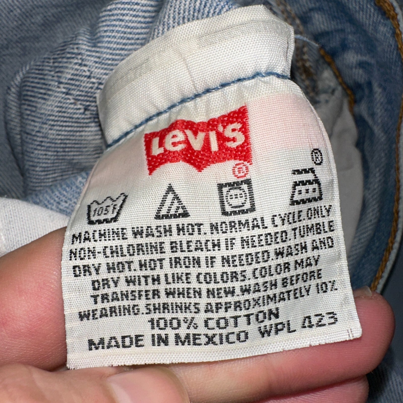 Levis 501 Vintage 90s Mexico Straight Leg Jeans 33x34 Y2K Light Wash Act 30x29