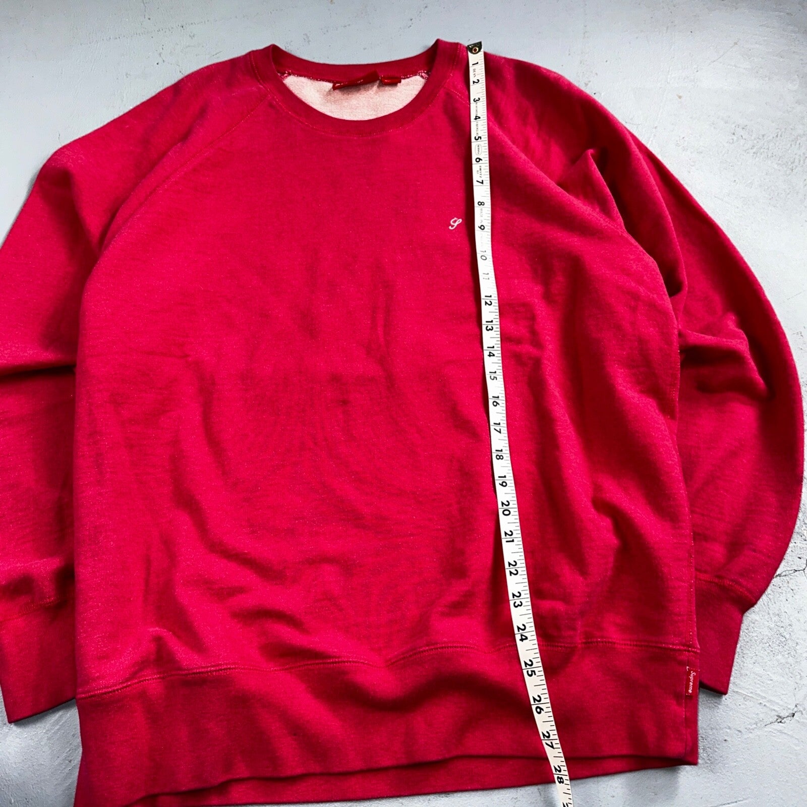 Supreme Pink Script Log Sweater Large Knit Box Logo Simple Subtle Raglan