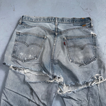 Levis 501 Vintage 80s Redline Selvedge USA XX Jeans Light Wash 35x38 Act 32x33