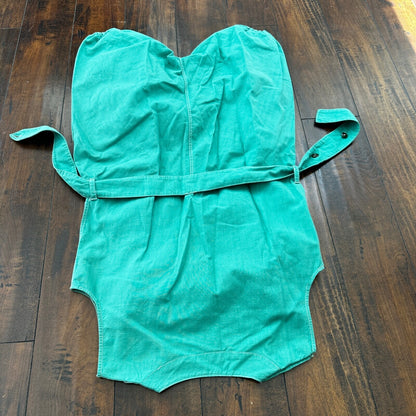 Vintage USA Rockabilly Womens Dress Skirt 60s 70s Green Cute Summer