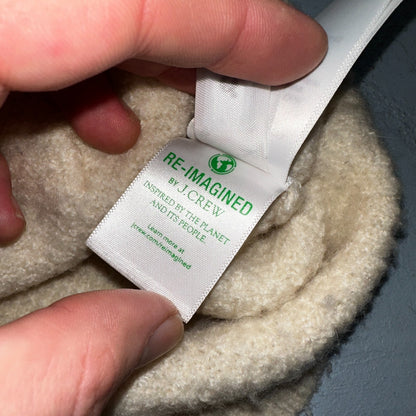 J. Crew Odette Lady Sweater Ivory Boucle Knit Gold Button Cardigan Jacket M