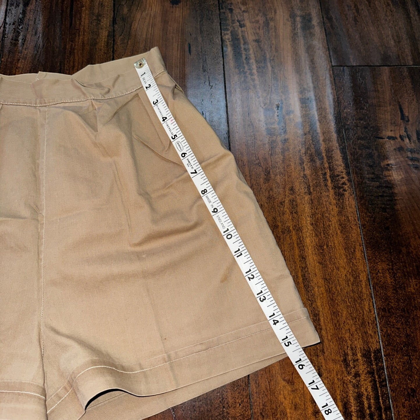 Vintage USA Rockabilly Womens Dress Pants 60s 70s Bottom Tan Shorts 24