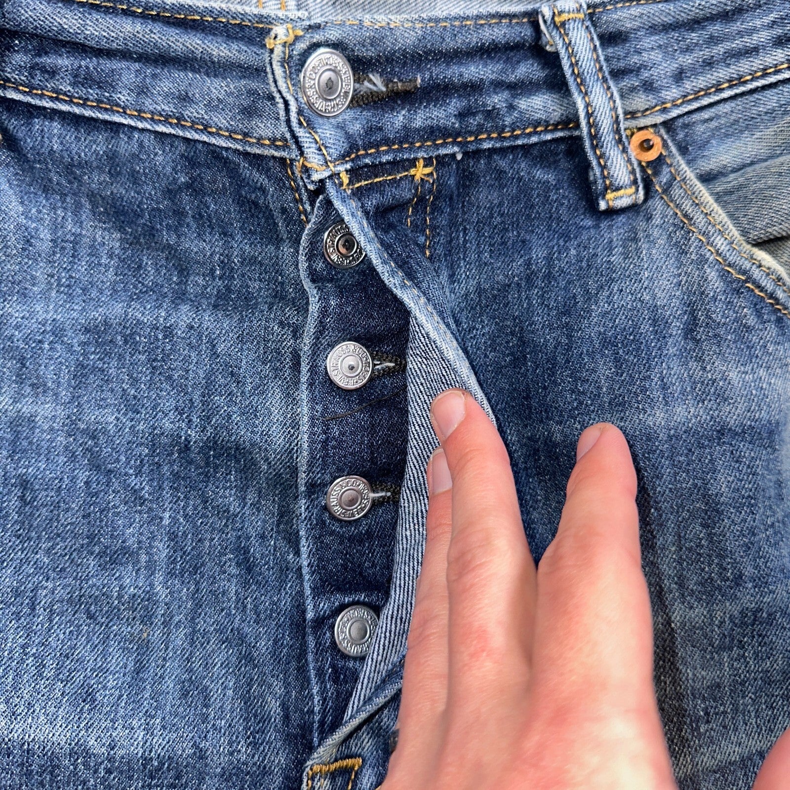 Levis 501 Y2K XX Straight Leg Jeans Blue VTG Med Wash 36x34 Act 37x32