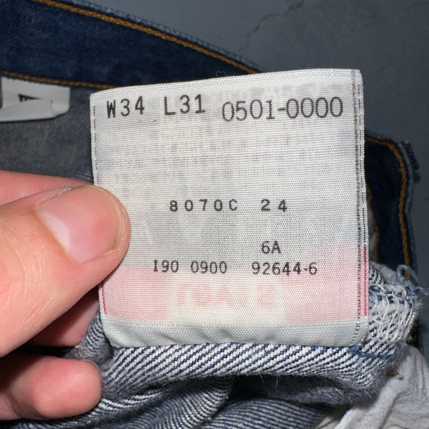 Levis 501 Vintage Y2K 90s XX Straight Leg Jeans Blue Med Wash 34x31 Act 32x27