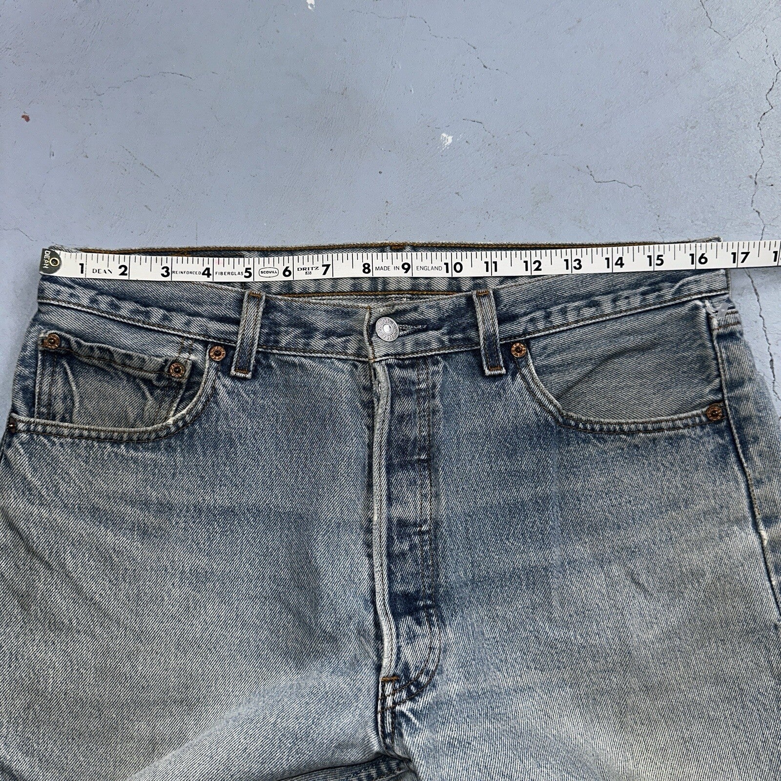 Levis 501 Vintage 90s Mexico Straight Leg Jeans 34x32 Y2K Light Wash Act 33x27